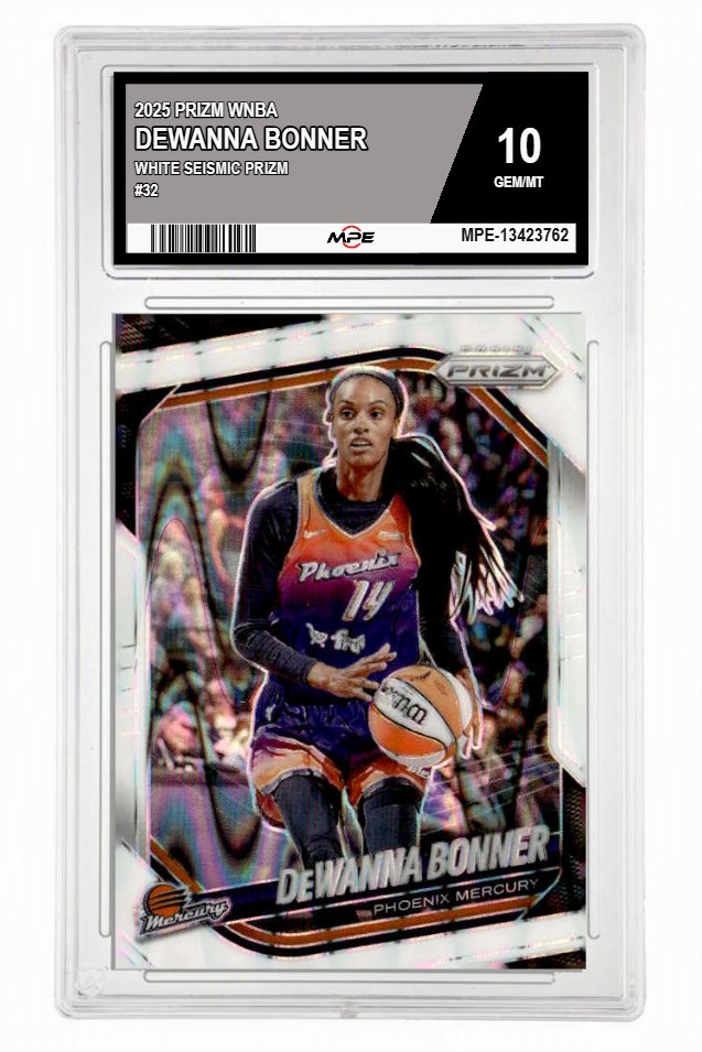2025 PRIZM WNBA WHITE SEISMIC PRIZM #32 DEWANNA BONNER MPE 10 GEM/MT — graded card auctioned from the MPE vault