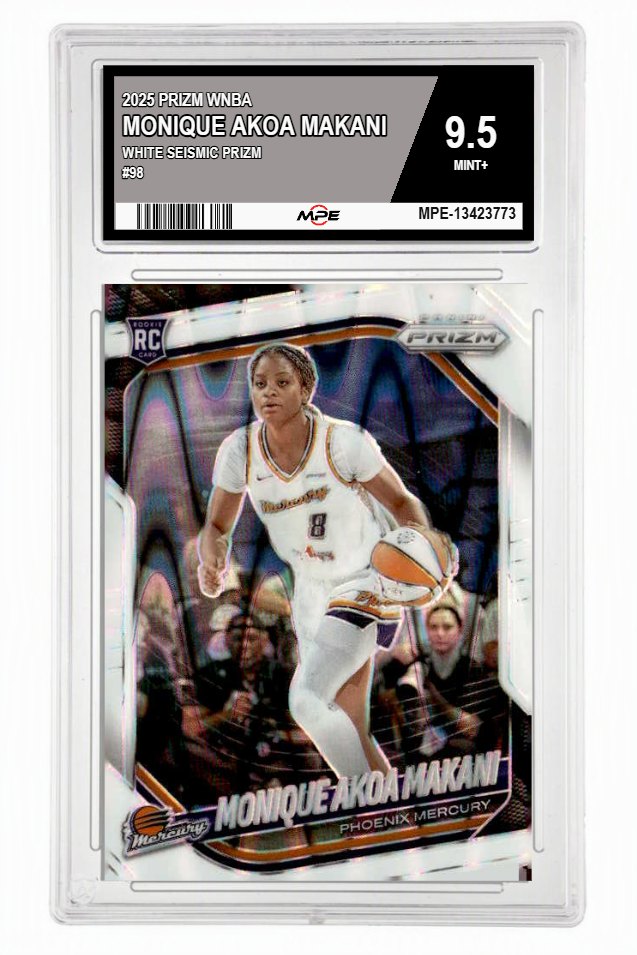 2025 PRIZM WNBA WHITE SEISMIC PRIZM #98 MONIQUE AKOA MAKANI MPE 9.5 MINT+ — graded card up for auction