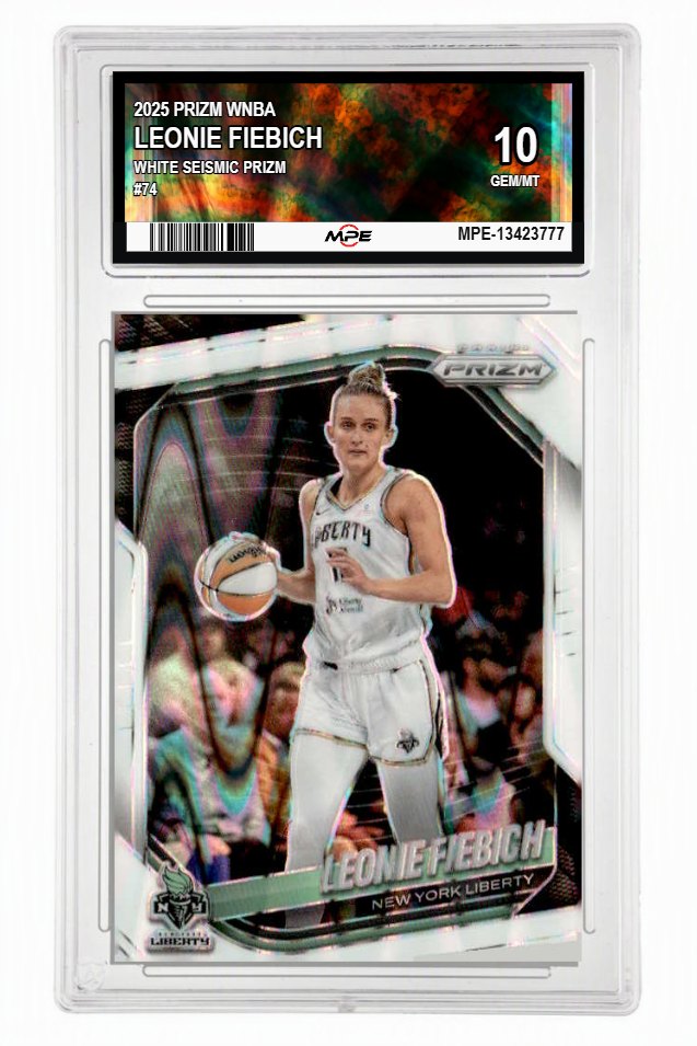 2025 PRIZM WNBA WHITE SEISMIC PRIZM #74 LEONIE FIEBICH MPE 10 GEM/MT — graded card auctioned from the MPE vault