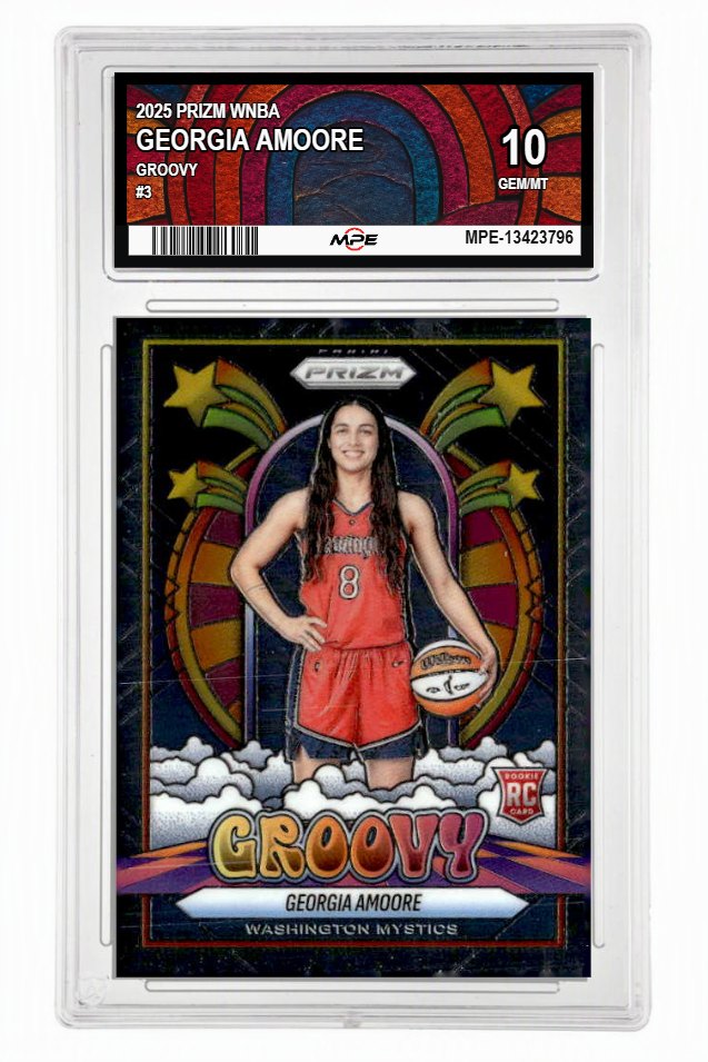2025 PRIZM WNBA GROOVY #3 GEORGIA AMOORE MPE 10 GEM/MT — graded card auctioned from the MPE vault