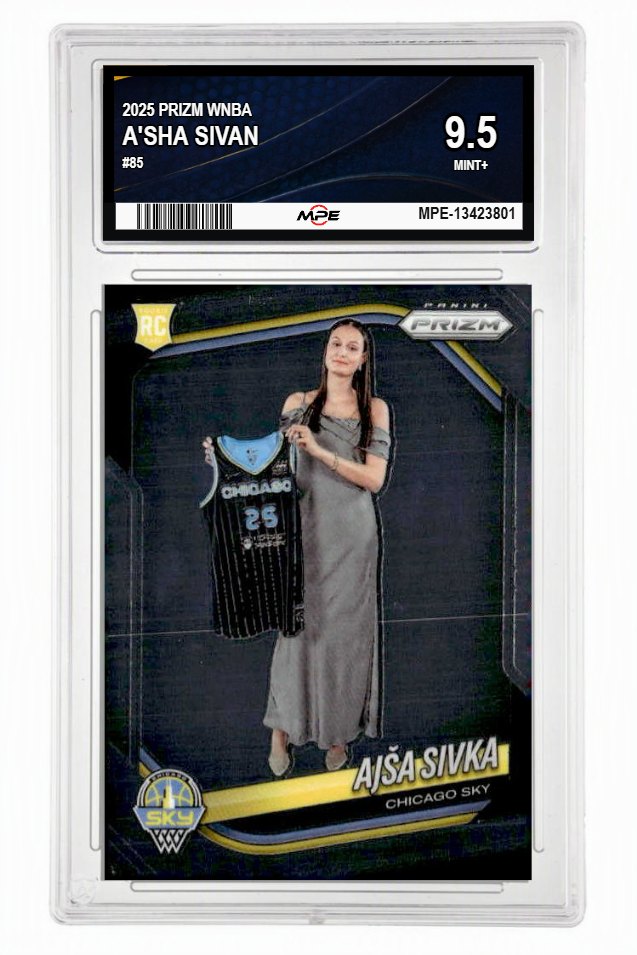 2025 PRIZM WNBA #85 A'SHA SIVAN MPE 9.5 MINT+ — graded card auctioned from the MPE vault