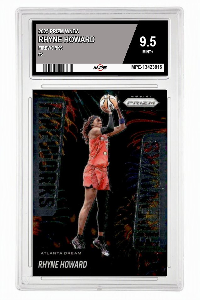 2025 PRIZM WNBA FIREWORKS #5 RHYNE HOWARD MPE 9.5 MINT+ — graded card up for auction