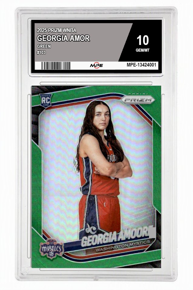 2025 PRIZM WNBA GREEN #103 GEORGIA AMOR MPE 10 GEM/MT — graded card up for auction