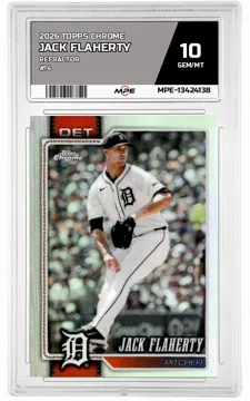 2026 TOPPS CHROME REFRACTOR #14 JACK FLAHERTY MPE 10 GEM/MT — graded card up for auction
