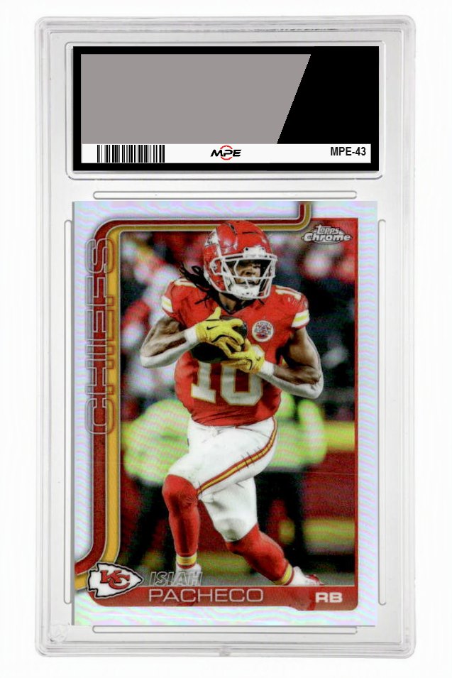 2025 TOPPS CHROME REFRACTOR #149 ISIAH PACHECO MPE 9 MINT — graded card up for auction