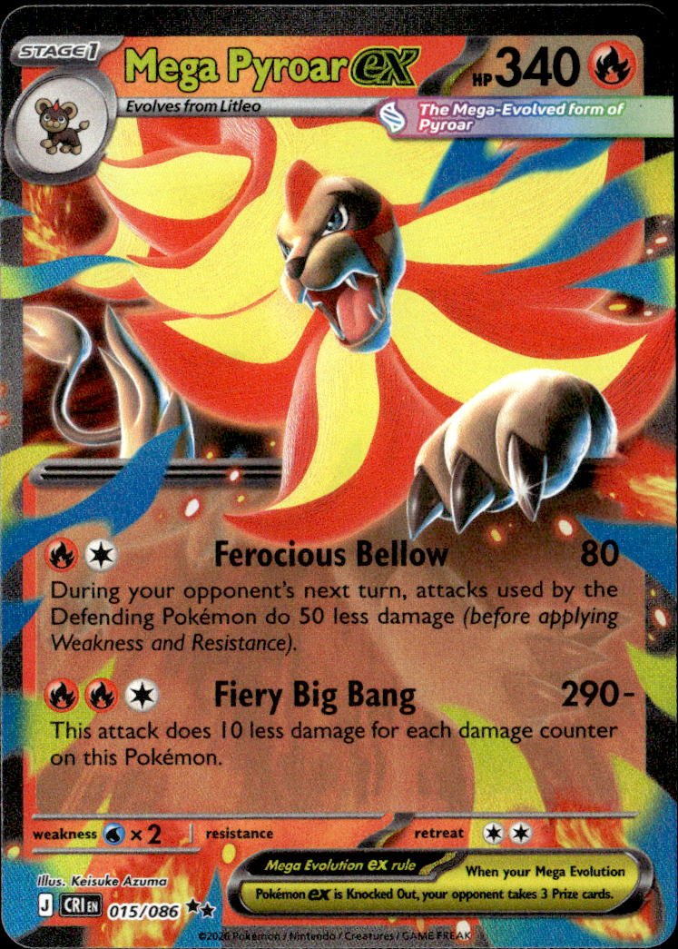 Mega Pyroar EX graded slab