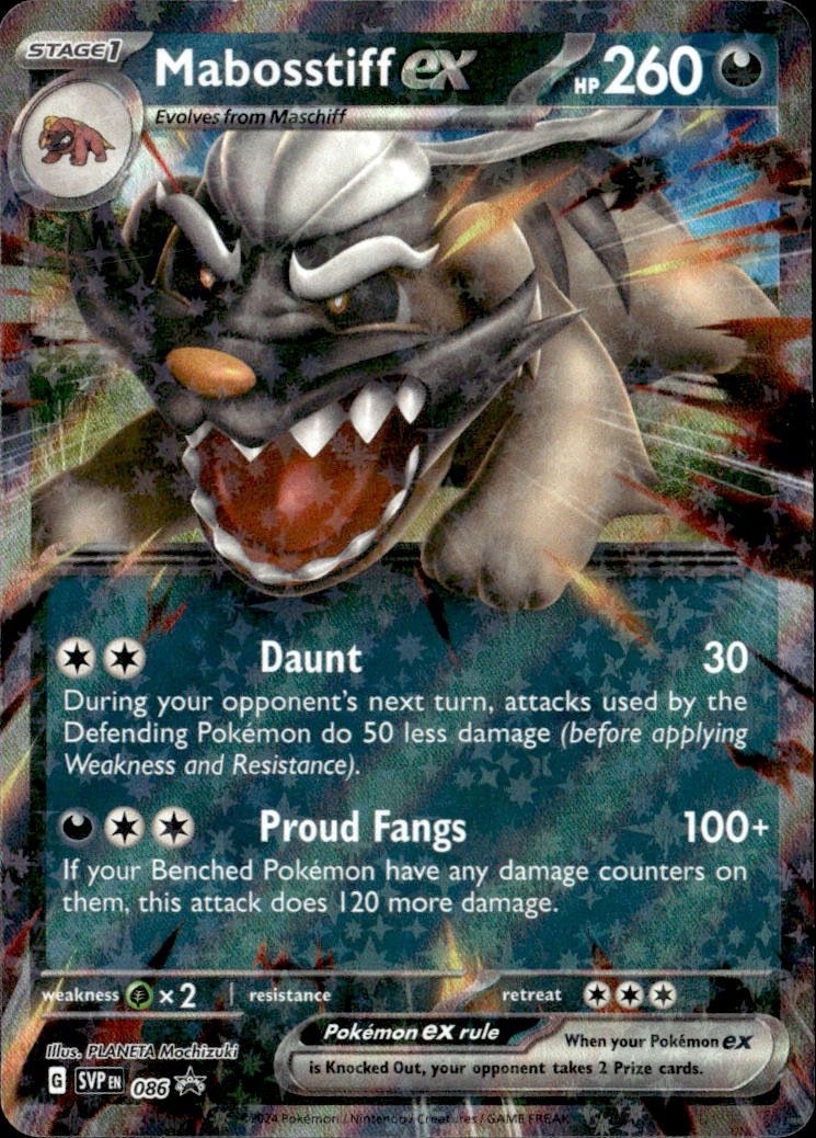 2015 Pokemon Scarlet And Violet Mabosstiff Ex graded slab