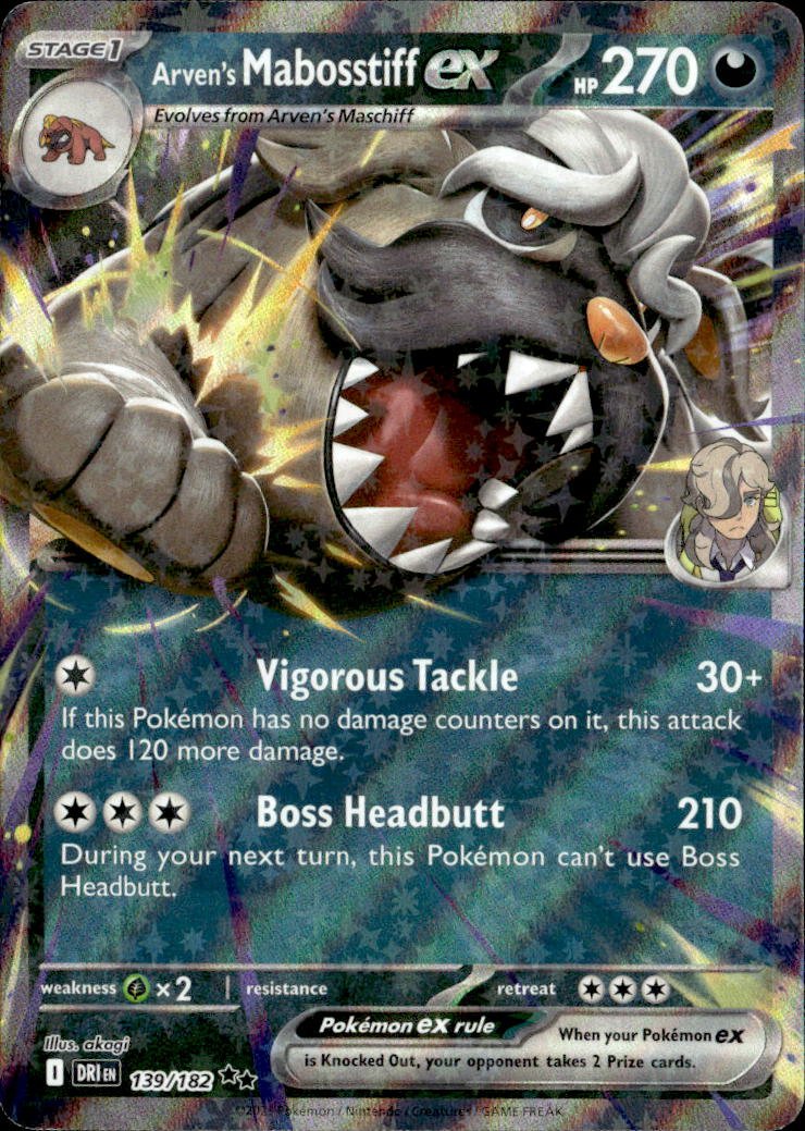 2025 Pokemon Scarlet And Violet Arven's Mabosstiff EX graded slab