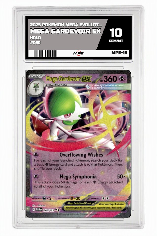 2025 POKEMON MEGA EVOLUTION HOLO #060 Mega Gardevoir EX MPE 10 GEM/MT — graded card up for auction
