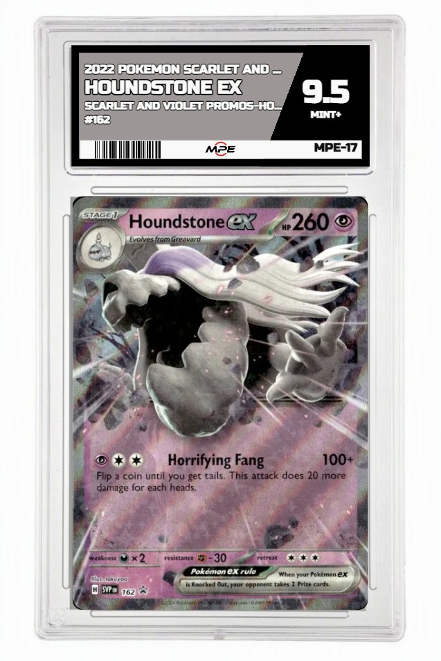 2022 POKEMON SCARLET AND VIOLET SCARLET AND VIOLET PROMOS-HOLO #162 HOUNDSTONE EX MPE 9.5 MINT+ — graded card up for auction