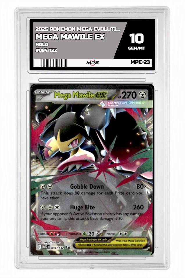 2025 POKEMON MEGA EVOLUTION HOLO #094/132 Mega Mawile EX MPE 10 GEM/MT — graded card up for auction