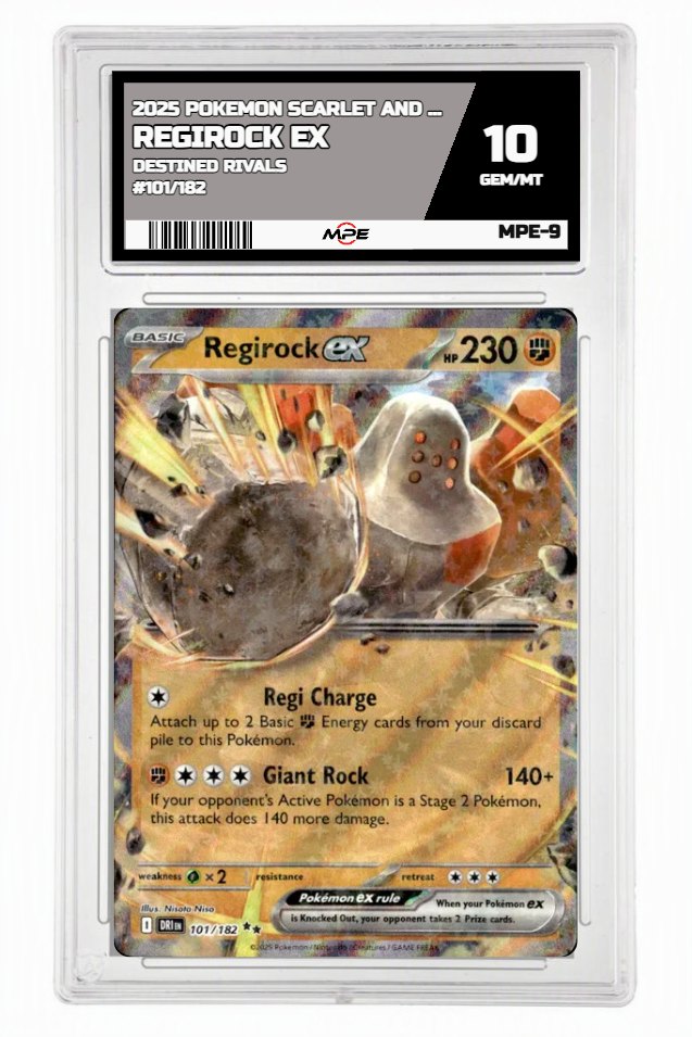 2025 POKEMON SCARLET AND VIOLET DESTINED RIVALS #101/182 Regirock EX MPE 10 GEM/MT — graded card up for auction