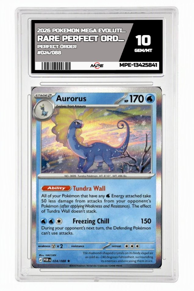 2026 POKEMON MEGA EVOLUTION PERFECT ORDER #024/088 RARE PERFECT ORDER MPE 10 GEM/MT — graded card auctioned from the MPE vault