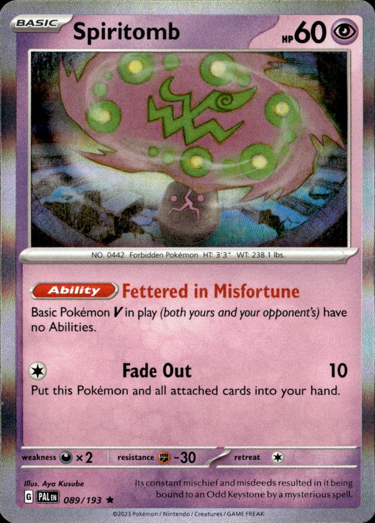 2023 Pokemon Scarlet And Violet Spiritomb graded slab