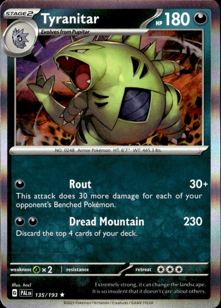 2023 Pokemon Scarlet And Violet Tyranitar graded slab