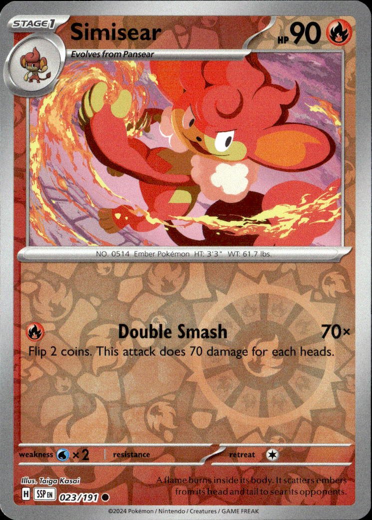 2024 Pokemon Scarlet And Violet Simisear graded slab
