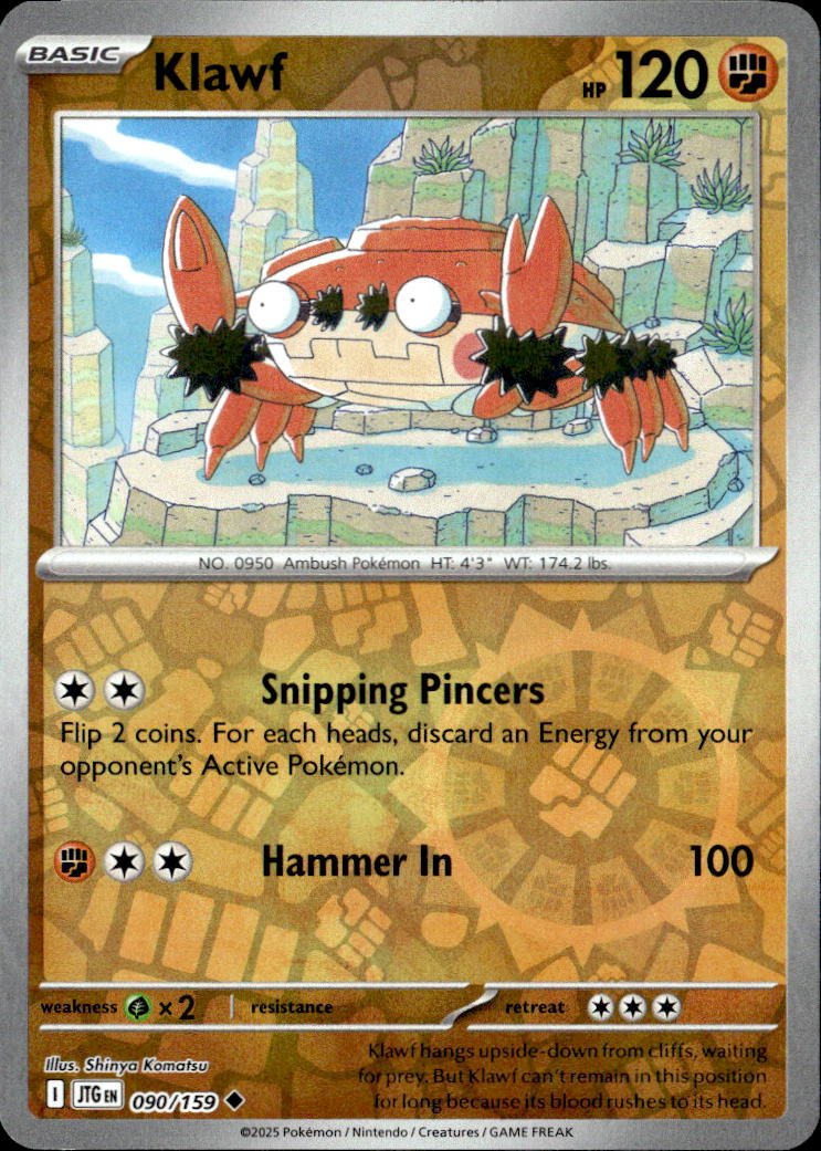 2025 Pokemon Scarlet And Violet Klawf Reverse graded slab
