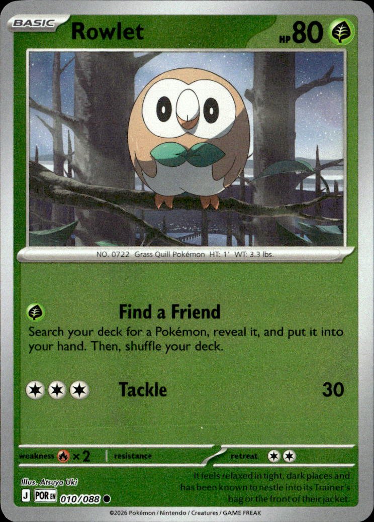 2026 Pokemon Mega Evolution Rowlet graded slab