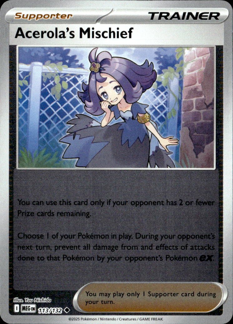 2025 Pokemon Mega Evolution Acerola's Mischief graded slab
