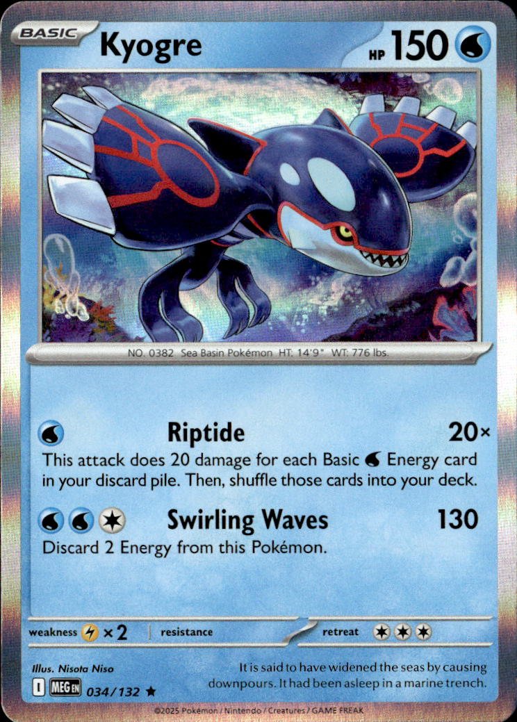 2025 Pokemon Mega Evolution Kyogre graded slab
