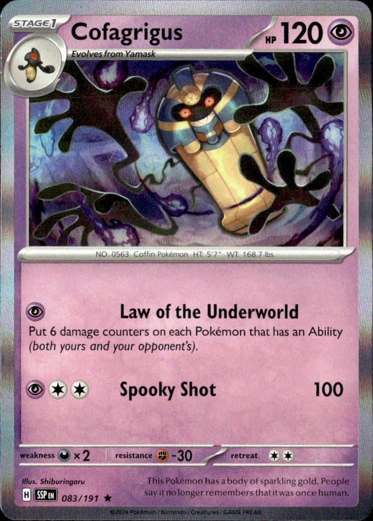 2024 Pokemon Scarlet And Violet Cofagrigus graded slab