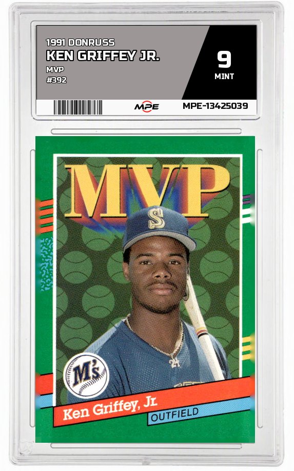 1991 DONRUSS MVP #392 KEN GRIFFEY JR. MPE 9 MINT — graded card auctioned from the MPE vault