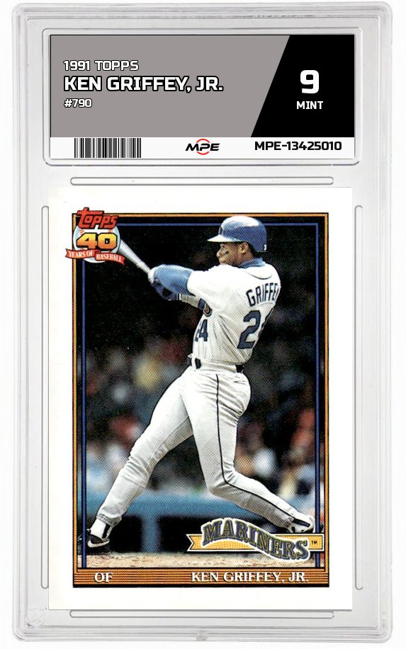 1991 TOPPS #790 KEN GRIFFEY, JR. MPE 9 MINT — graded card auctioned from the MPE vault