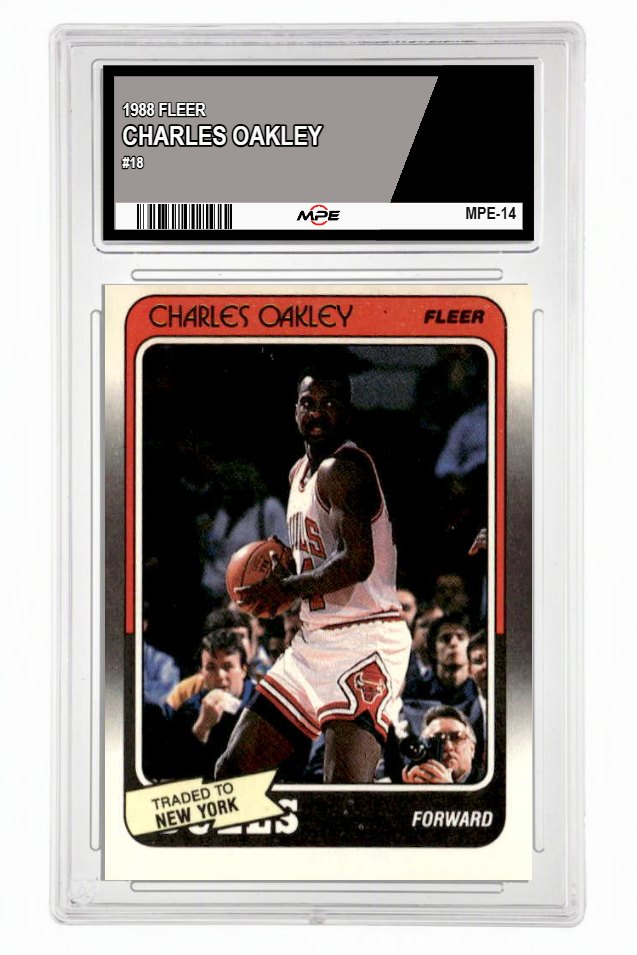 1988 FLEER #18 CHARLES OAKLEY MPE 7 NM — graded card up for auction