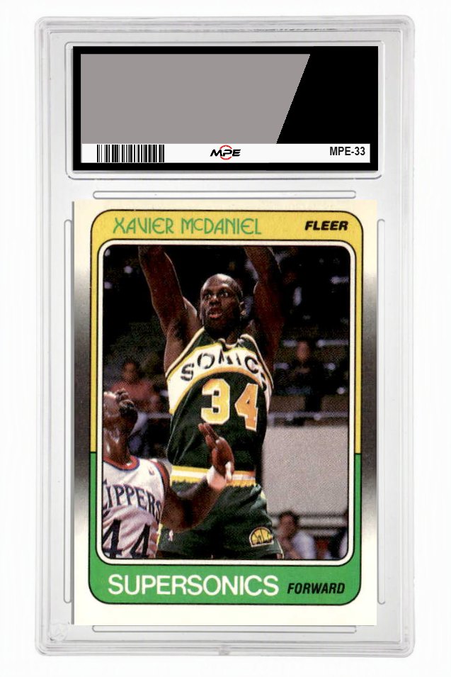 1988 FLEER #108 XAVIER MCDANIEL MPE 7 NM — graded card up for auction