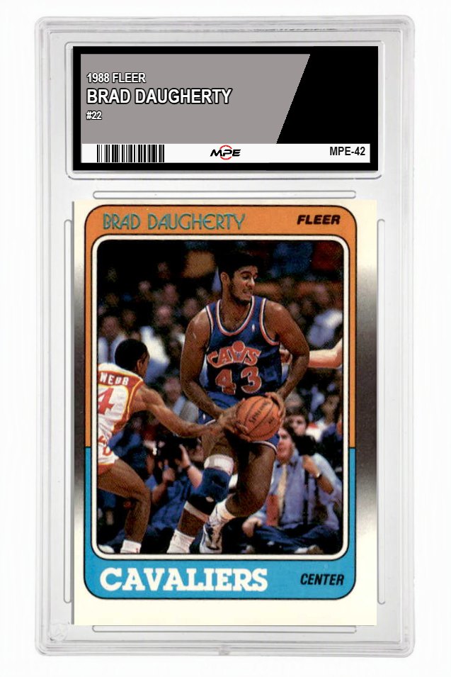 1988 FLEER #22 BRAD DAUGHERTY MPE 7 NM — graded card up for auction
