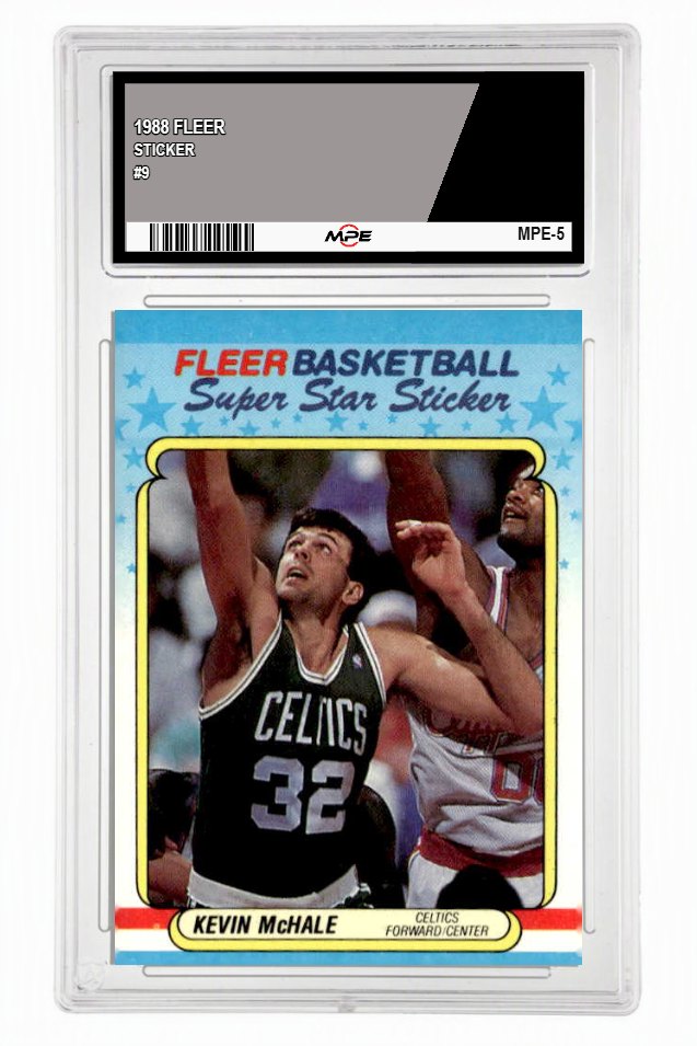 1988 FLEER STICKER #9 KEVIN MCHALE MPE 6 EX/MT — graded card up for auction