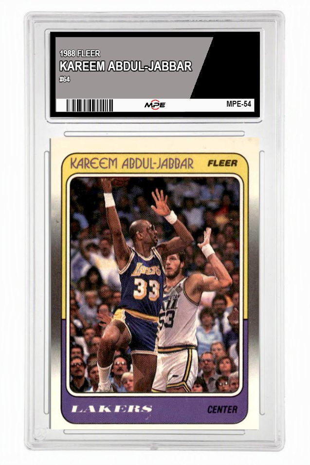 1988 FLEER #64 KAREEM ABDUL-JABBAR MPE 8 NM/MT — graded card up for auction