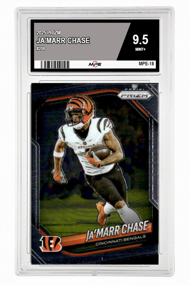 2025 PRIZM #208 JA'MARR CHASE MPE 9.5 MINT+ — graded card up for auction
