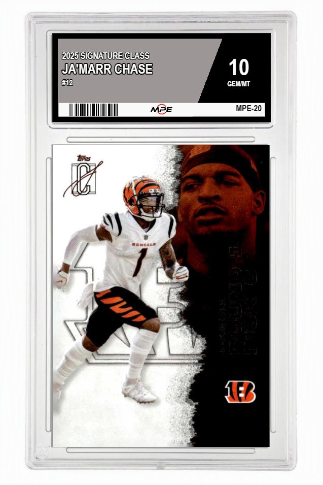 2025 SIGNATURE CLASS #12 JA'MARR CHASE MPE 10 GEM/MT — graded card up for auction