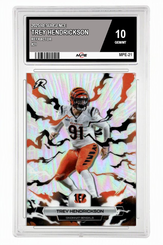 2025 RESURGENCE REFRACTOR #21 TREY HENDRICKSON MPE 10 GEM/MT — graded card up for auction