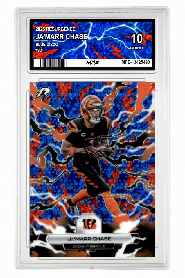 2025 RESURGENCE BLUE DISCO #20 JA'MARR CHASE MPE 10 GEM/MT — graded card up for auction