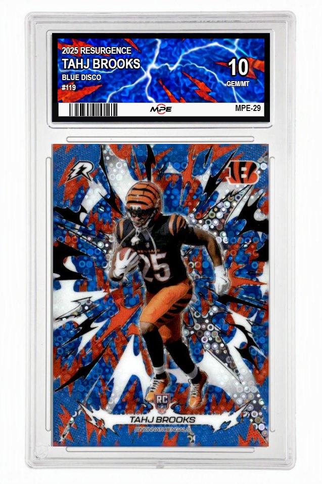 2025 RESURGENCE BLUE DISCO #119 TAHJ BROOKS MPE 10 GEM/MT — graded card up for auction