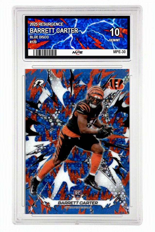2025 RESURGENCE BLUE DISCO #120 BARRETT CARTER MPE 10 GEM/MT — graded card up for auction