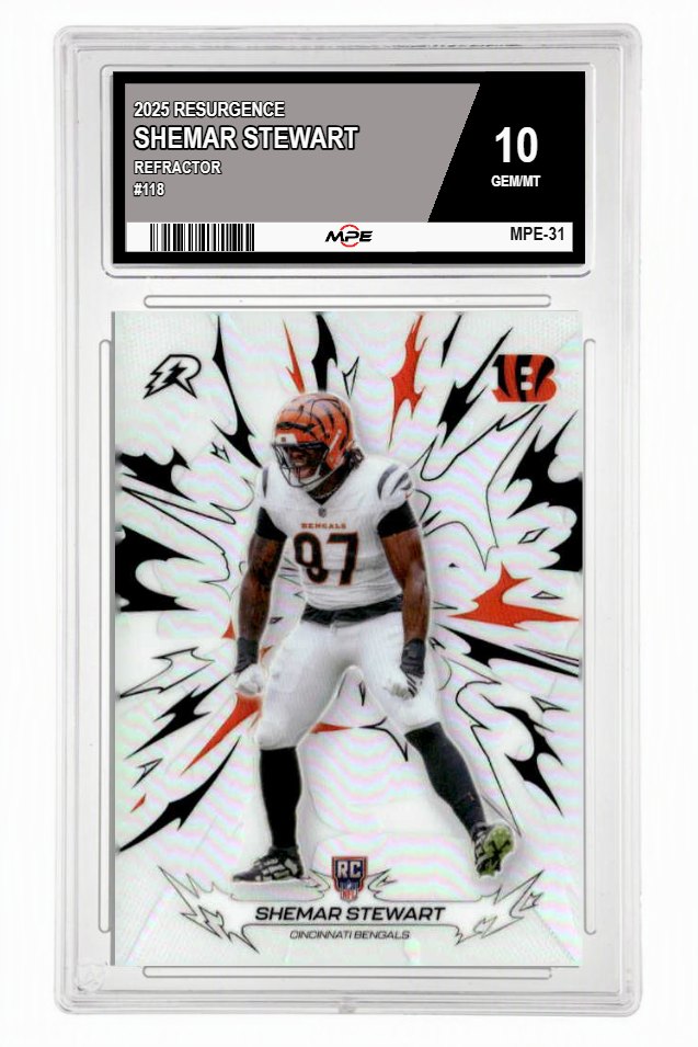 2025 RESURGENCE REFRACTOR #118 SHEMAR STEWART MPE 10 GEM/MT — graded card up for auction