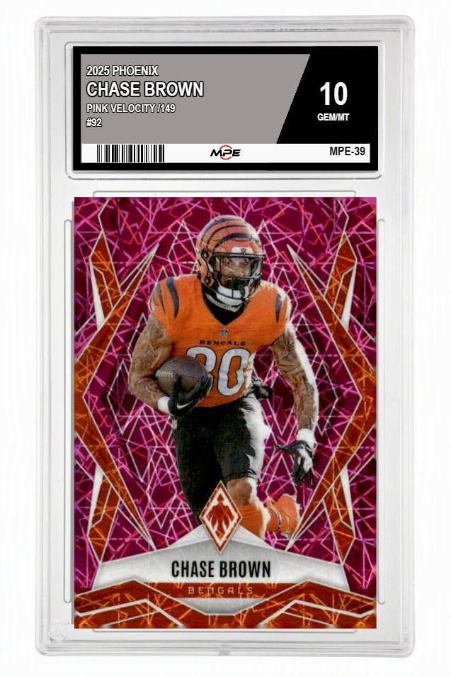 2025 PHOENIX PINK VELOCITY /149 #92 CHASE BROWN MPE 10 GEM/MT — graded card up for auction