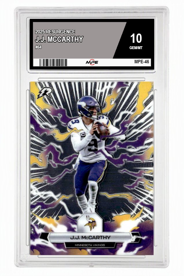 2025 RESURGENCE #64 J.J. MCCARTHY MPE 10 GEM/MT — graded card up for auction