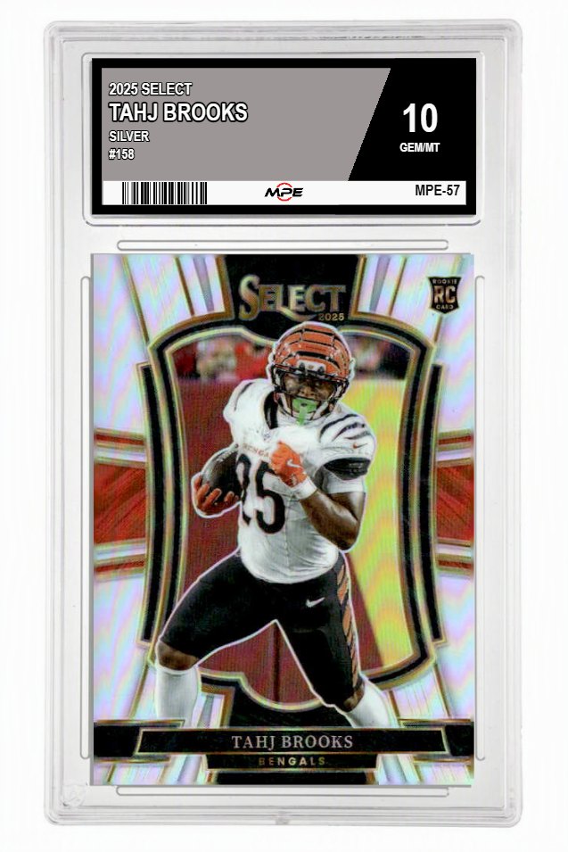 2025 SELECT SILVER #158 TAHJ BROOKS MPE 10 GEM/MT — graded card up for auction