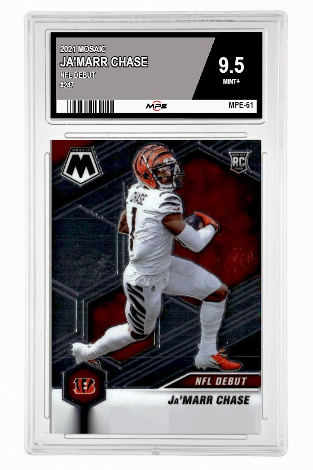 2021 MOSAIC NFL DEBUT #247 JA'MARR CHASE MPE 9.5 MINT+ — graded card up for auction