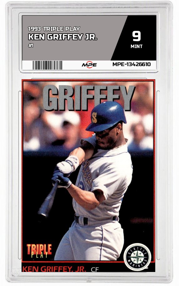 1993 TRIPLE PLAY #1 KEN GRIFFEY JR. MPE 9 MINT — graded card auctioned from the MPE vault
