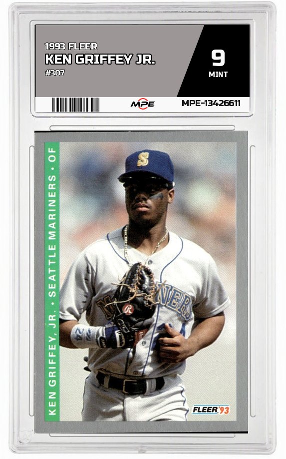 1993 FLEER #307 KEN GRIFFEY JR. MPE 9 MINT — graded card auctioned from the MPE vault