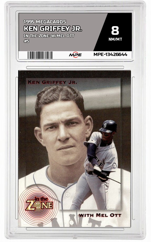 1995 MEGACARDS IN THE ZONE-W/MEL OTT #5 KEN GRIFFEY JR. MPE 8 NM/MT — graded card auctioned from the MPE vault