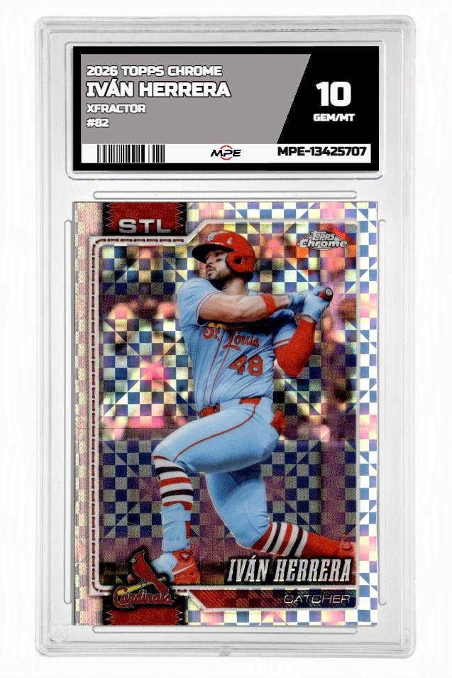 2026 TOPPS CHROME XFRACTOR #82 IVÁN HERRERA MPE 10 GEM/MT — graded card auctioned from the MPE vault