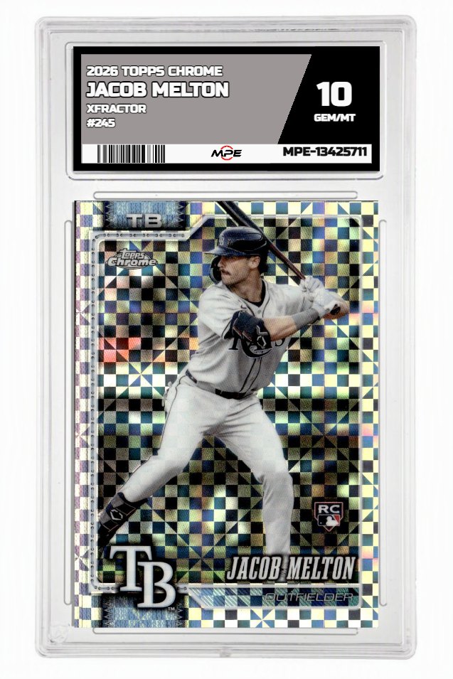 2026 TOPPS CHROME XFRACTOR #245 JACOB MELTON MPE 10 GEM/MT — graded card auctioned from the MPE vault