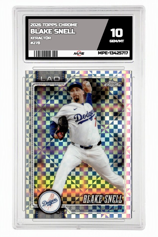 2026 TOPPS CHROME XFRACTOR #278 BLAKE SNELL MPE 10 GEM/MT — graded card auctioned from the MPE vault