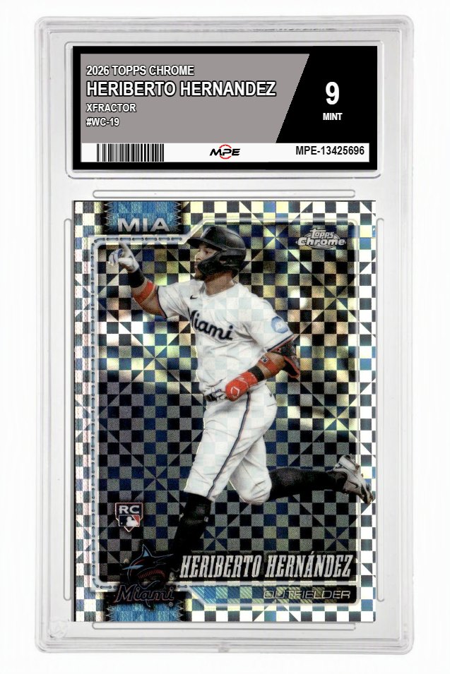 2026 TOPPS CHROME XFRACTOR #WC-19 HERIBERTO HERNANDEZ MPE 9 MINT — graded card auctioned from the MPE vault